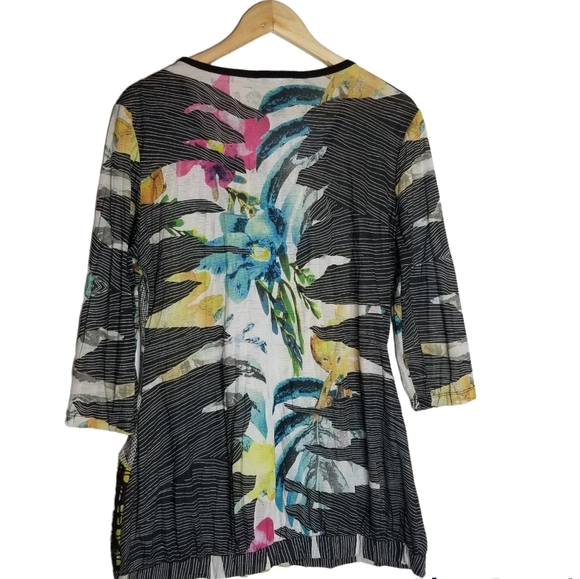 Elysee 26 Women's Crinkle Art to Wear Multicolor Blouse Size Large - Picture 2 of 8